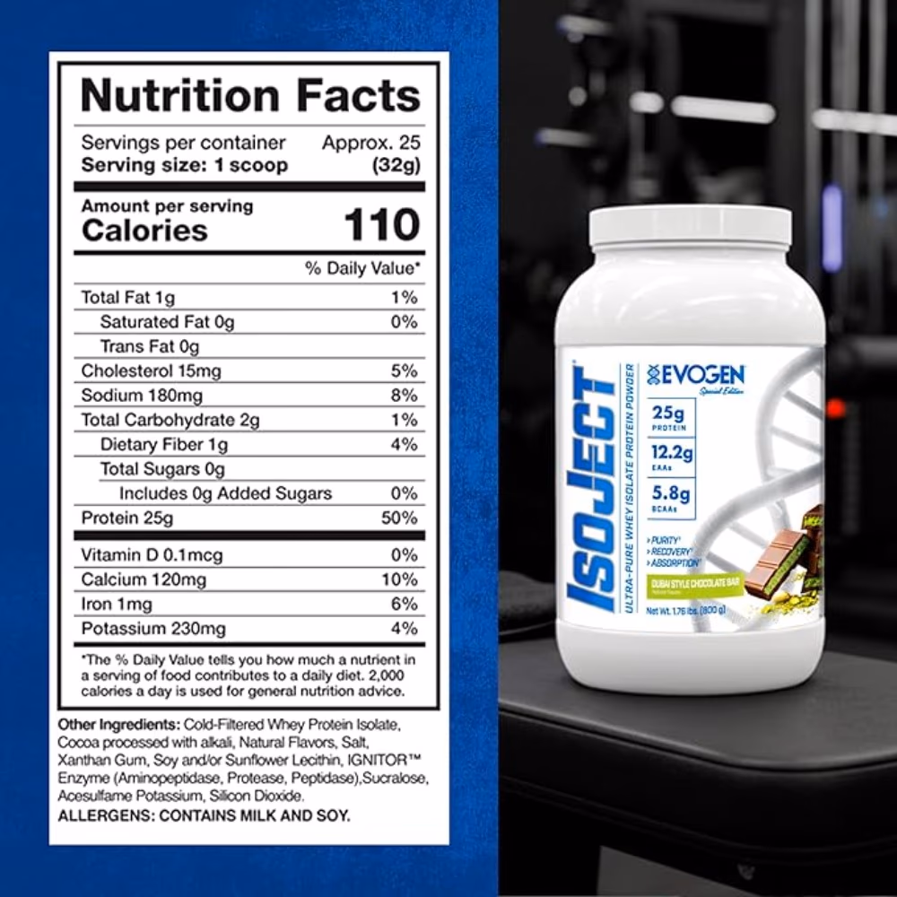 Evogen IsoJect Dubai Style Chocolate Bar Protein 800g 3