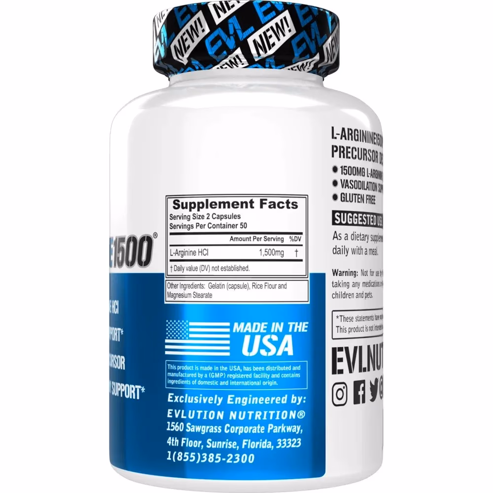 EVL L-Arginine 1500 Cap 100s 5