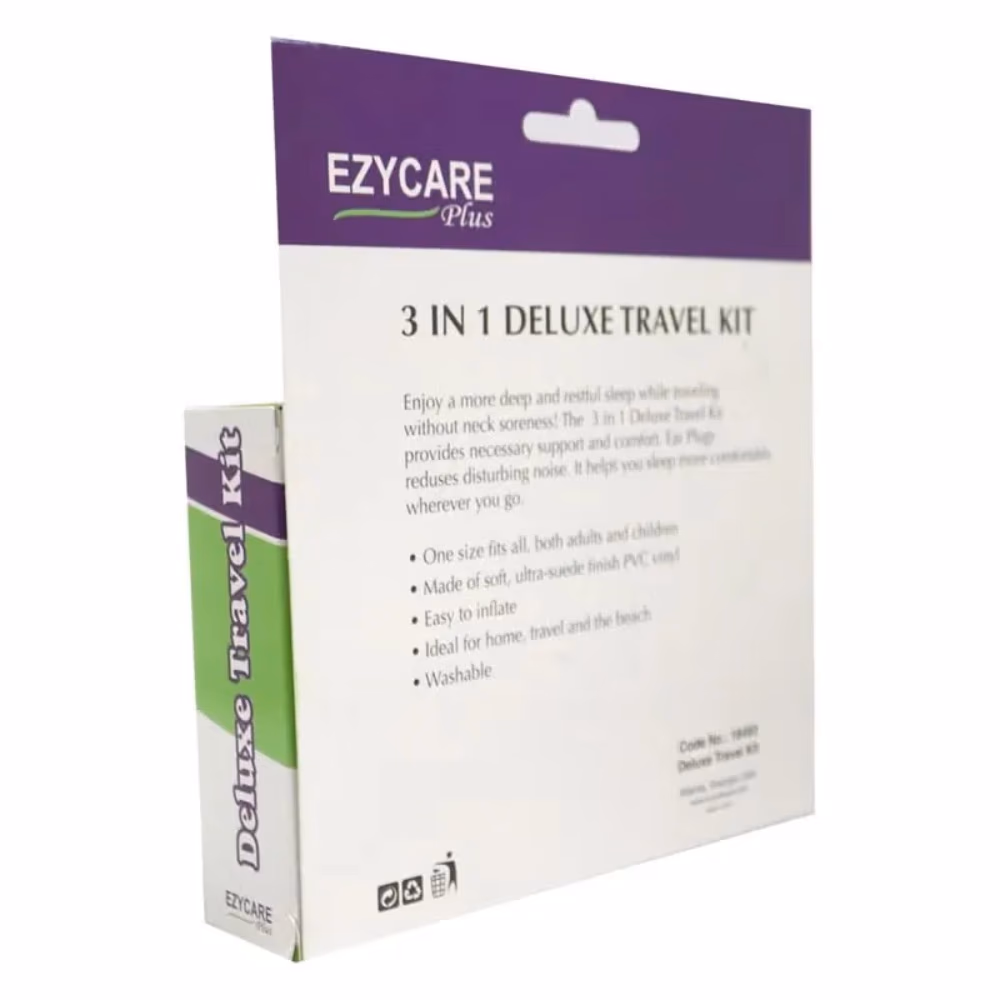 Ezycare Plus 3-in-1 Deluxe Travel Kit – Pillow, Eye Mask & Ear Plugs 2