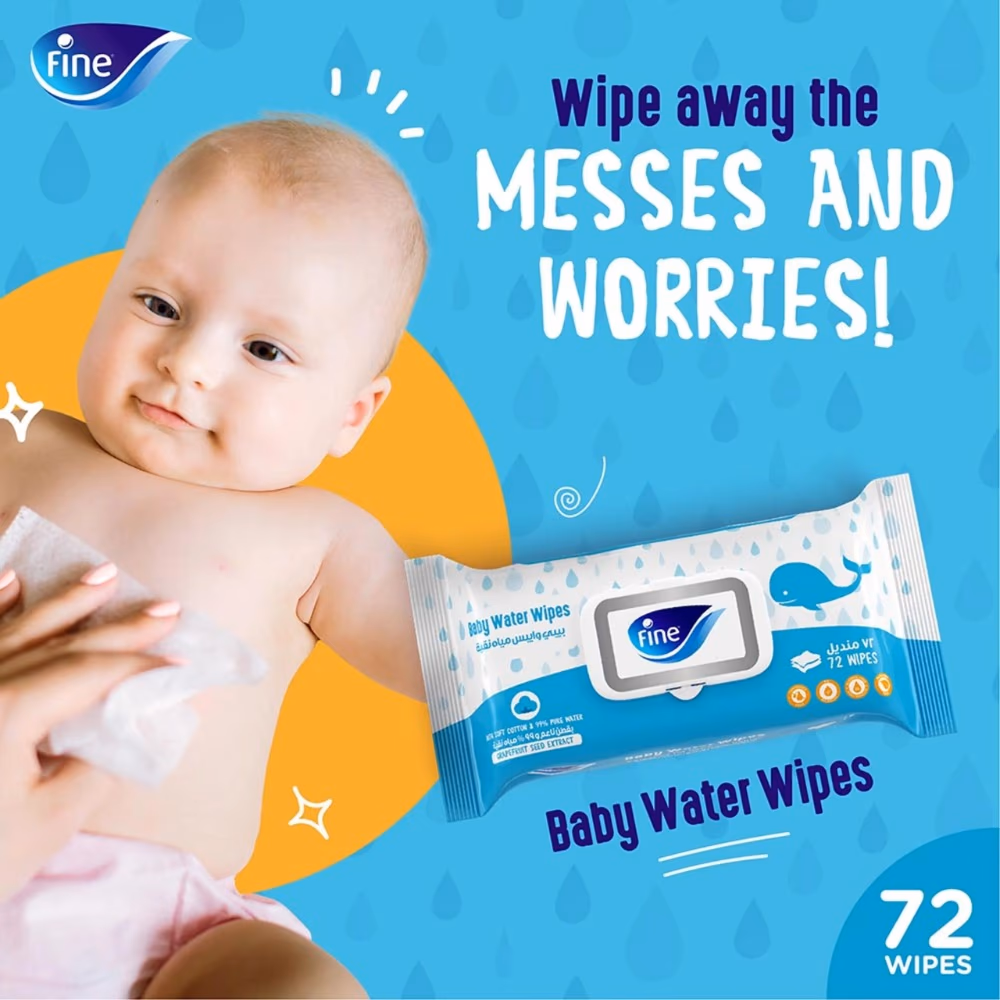 Fine Baby Water Wipes 72s 2