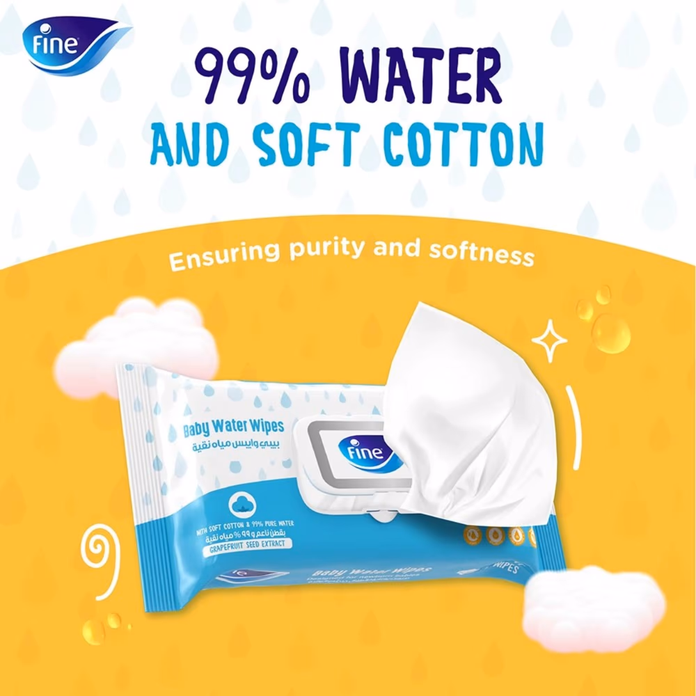 Fine Baby Water Wipes 72s 4