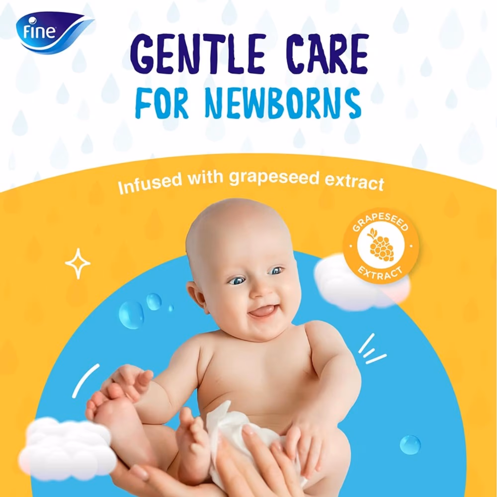 Fine Baby Water Wipes 72s 5