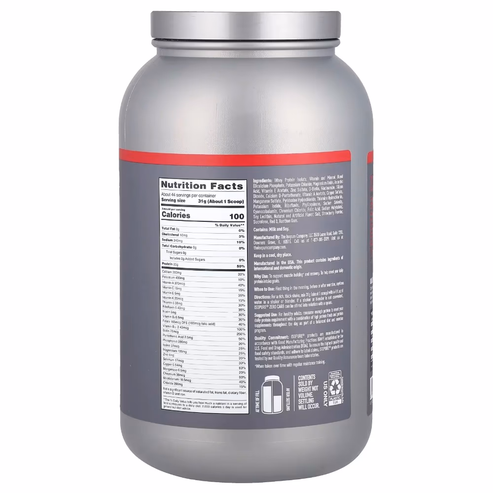 ISOPURE ZERO CARB STRAWBERRY 3LB  2