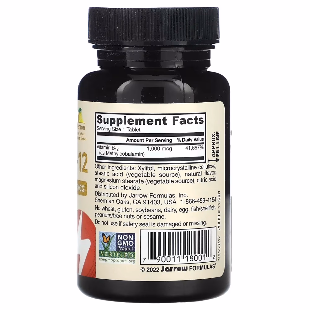 Jarrow Methyl B-12 & Methyl Folate 100 Tablets 2