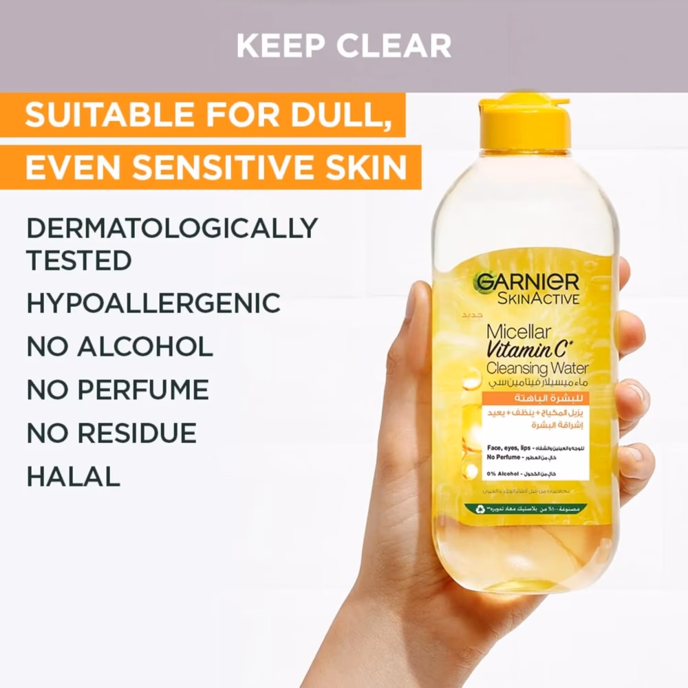 Garnier SkinActive Micellar Cleansing Water with Vitamin C 375ML 3
