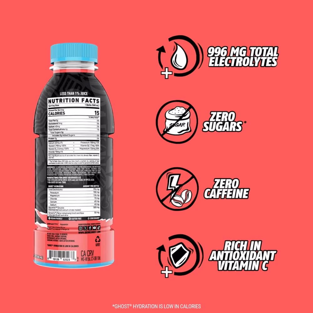 Ghost Hydration Drink Strawbango 500ML 3