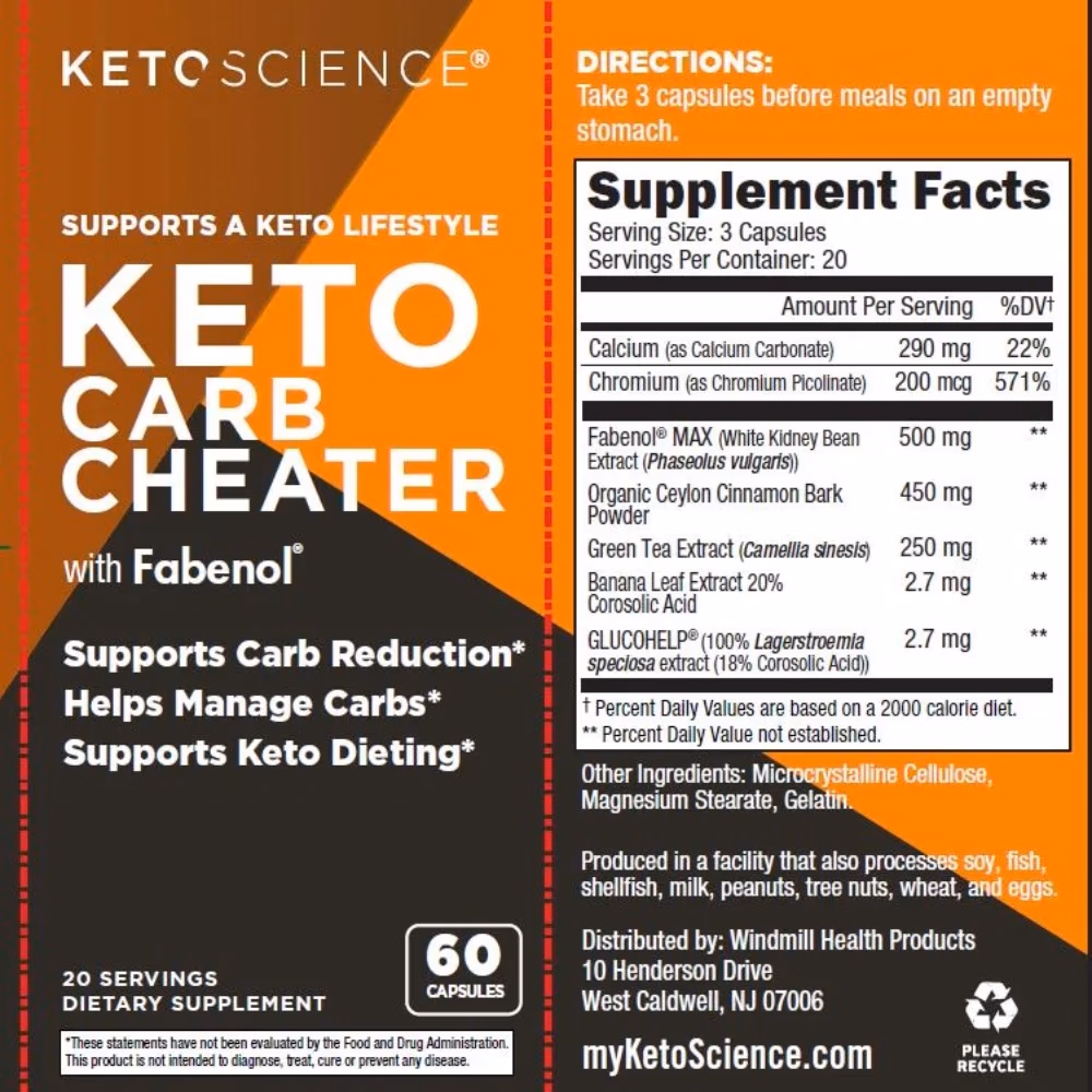 KETOSCIENCE KETO CARB CHEATER CAP 60S 2