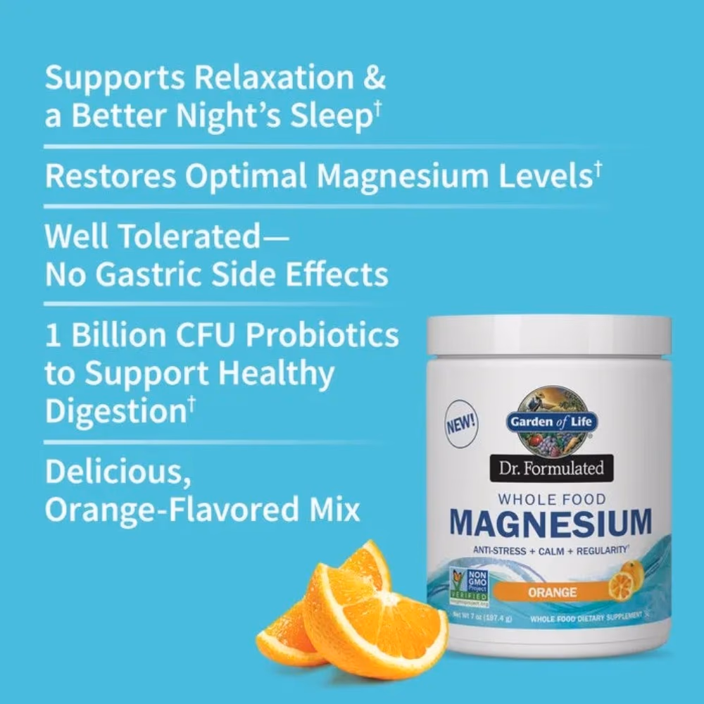Garden of Life Dr. Formulated Whole Food Magnesium Powder Orange 197g 2