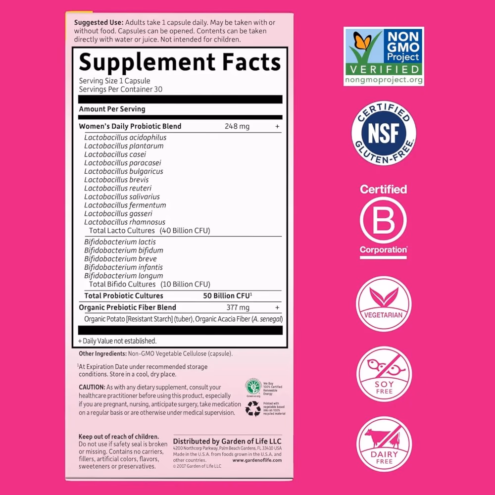 Garden of Life Dr. Formulated Probiotics Once Daily Women 50 Billion 30  2
