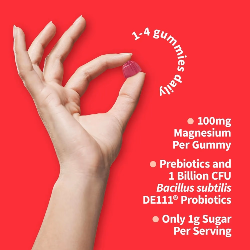 Garden of Life Magnesium with Prebiotics and Probiotics 60 Gummies Raspberry 3