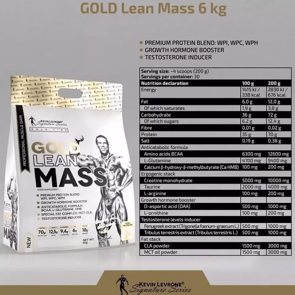 Kevin Levrone Gold Lean Mass Chocolate 6kg  2