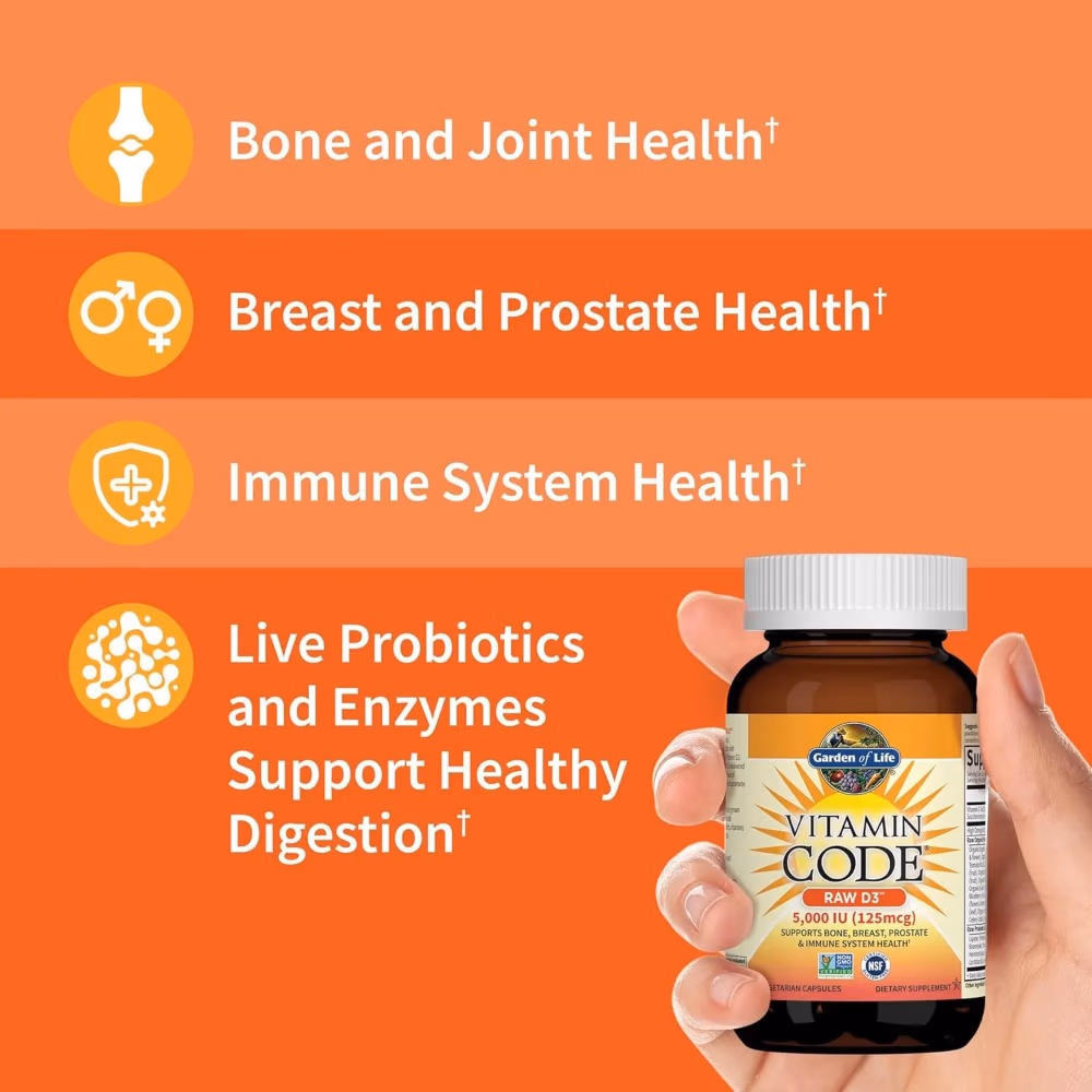 Garden of Life Vitamin Code Raw D3 2000IU 60 Vegetarian Capsules 4