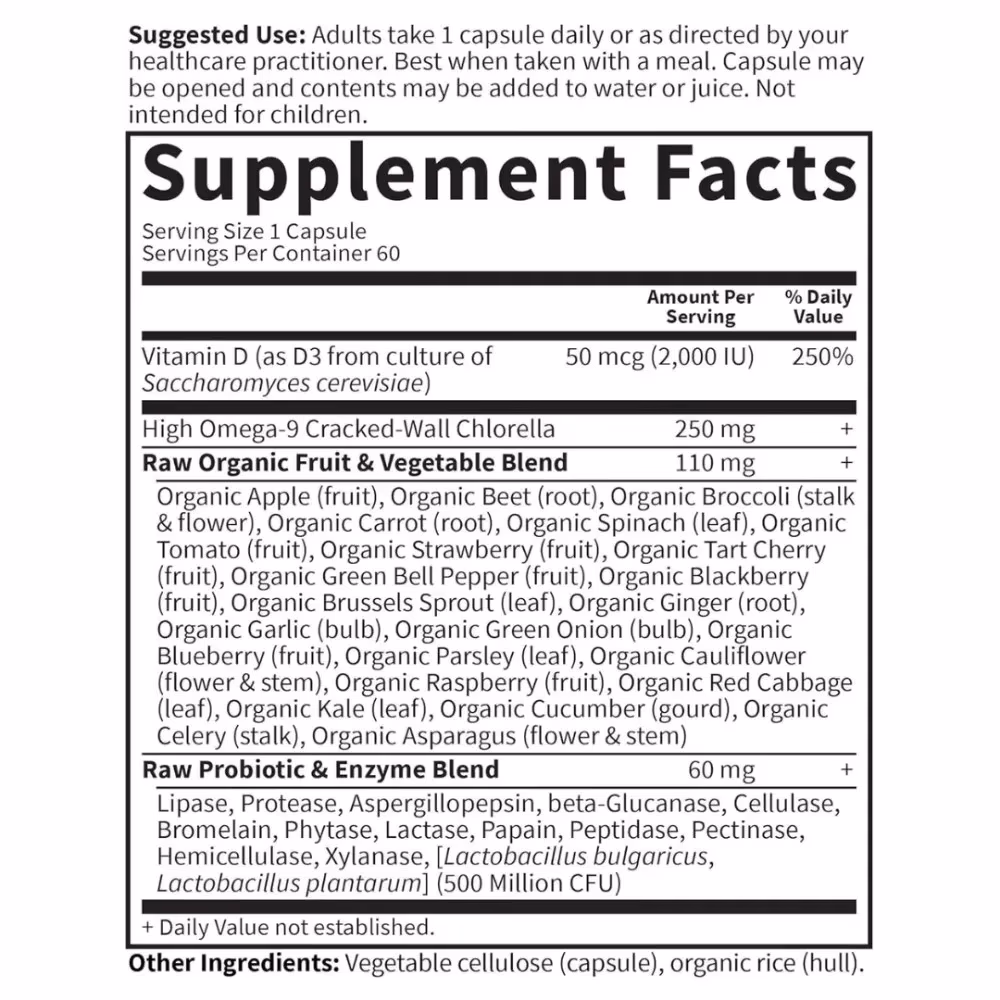  Garden of Life Vitamin Code Raw D3 2000IU Vegetarian Capsules 120s 3
