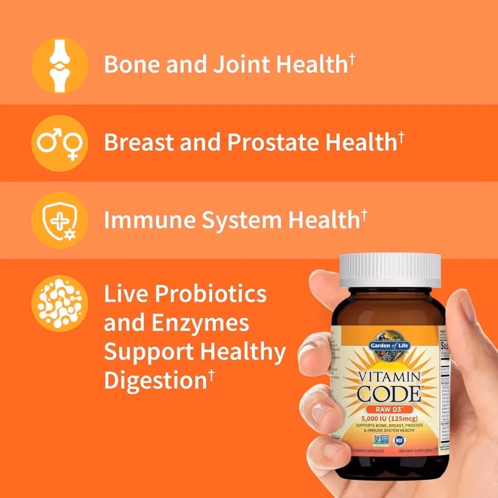 Garden of Life Vitamin Code Raw D3 5000IU 60 Vegetarian Capsules 4