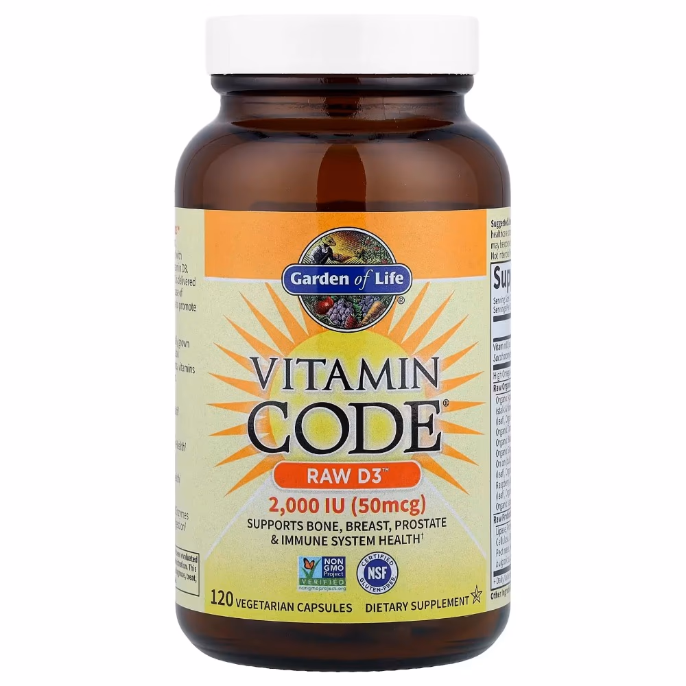  Garden of Life Vitamin Code Raw D3 2000IU Vegetarian Capsules 120s 2