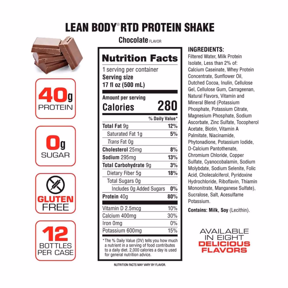 LeanBody RTD Chocolate 40g 500ml 3