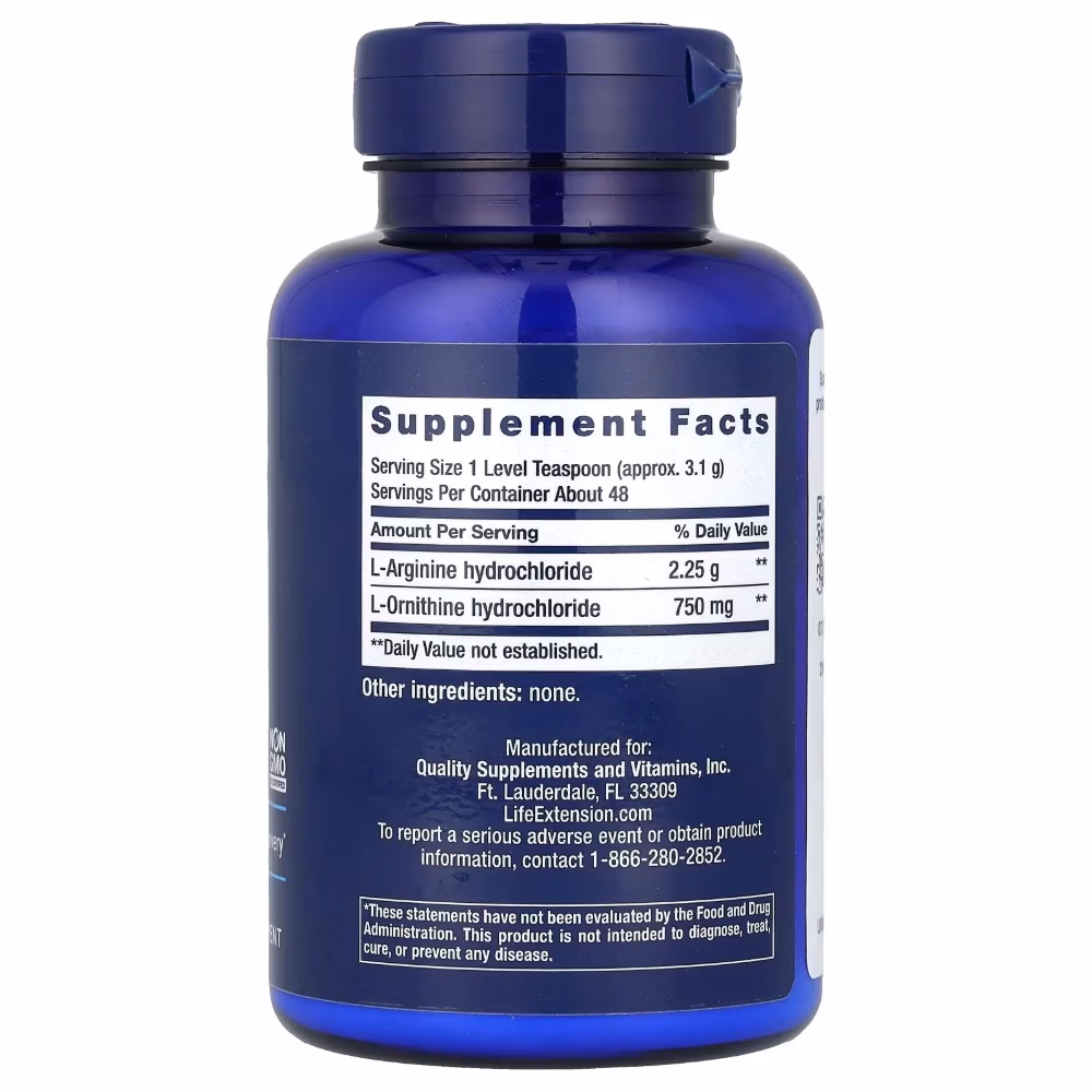 Life Extension Arginine Ornithine Powder 150g 3
