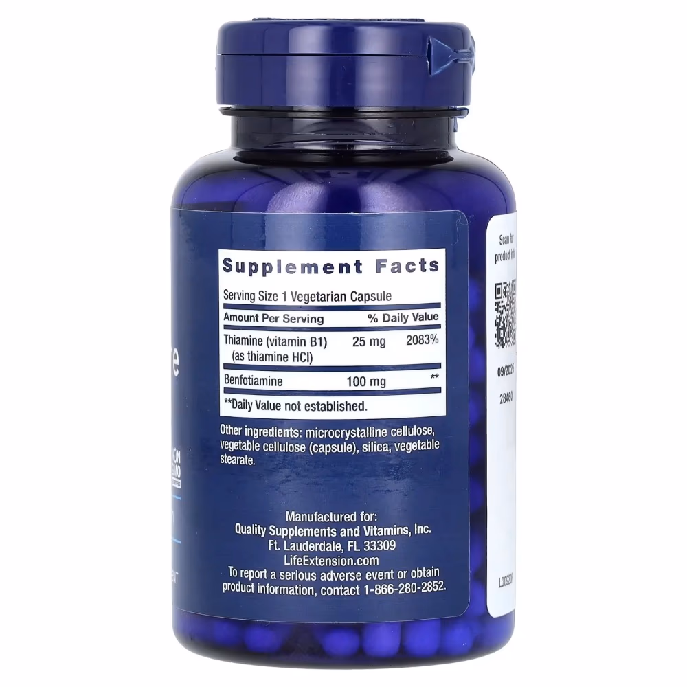 Life Extension Benfotiamine 100mg 120 Veg Caps 3