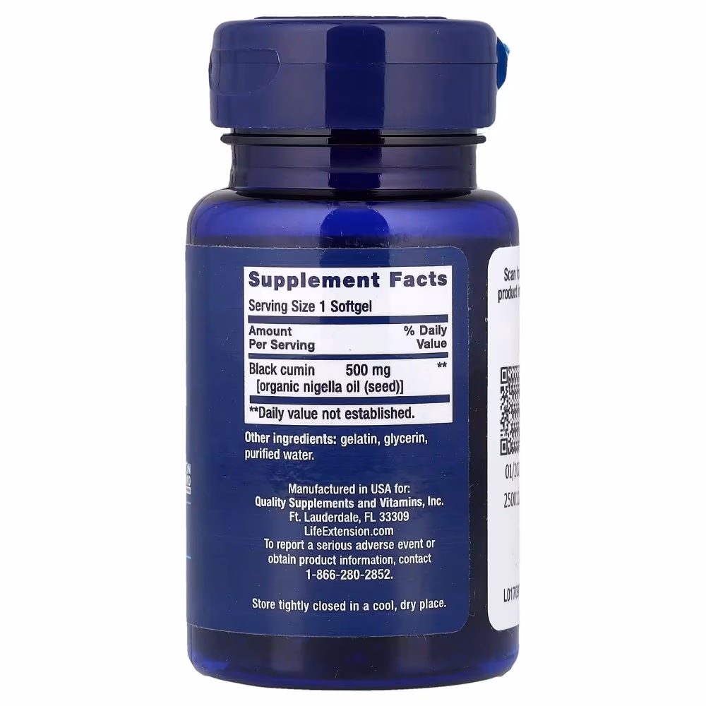 Life Extension Black Cumin Seed Oil 60 Softgels 2