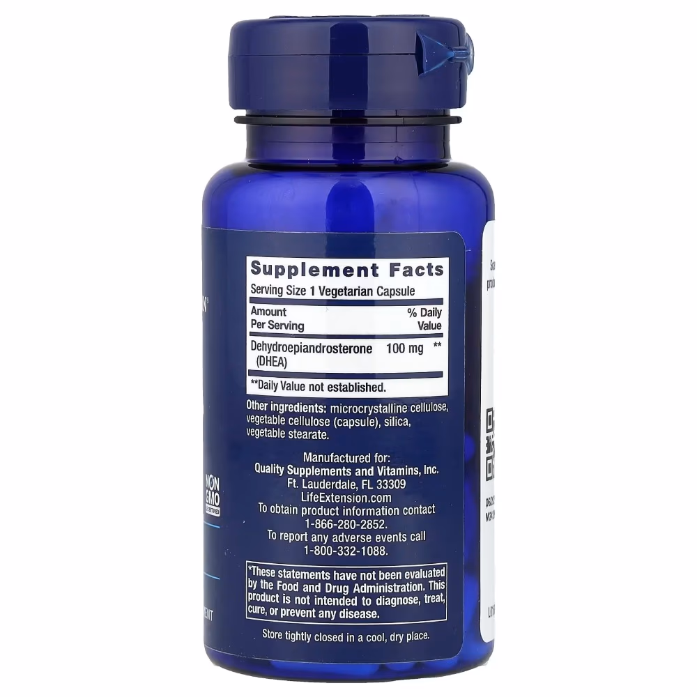 Life Extension DHEA 100mg 60 Veg Caps 2