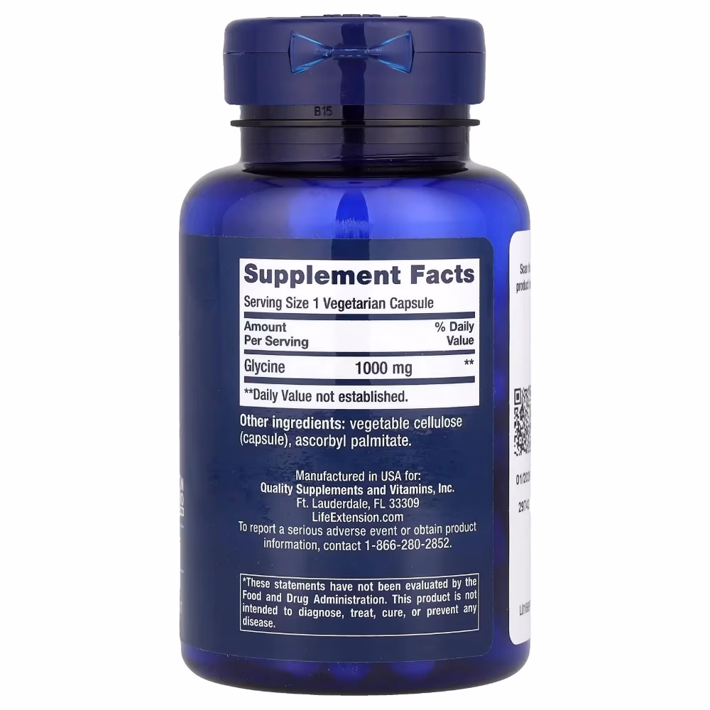 Life Extension Glycine 1000mg 100 Veg Caps 2