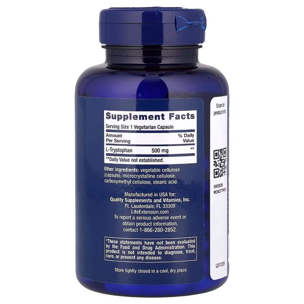 Life Extension L-Tryptophan 500mg - 90 Capsules 2