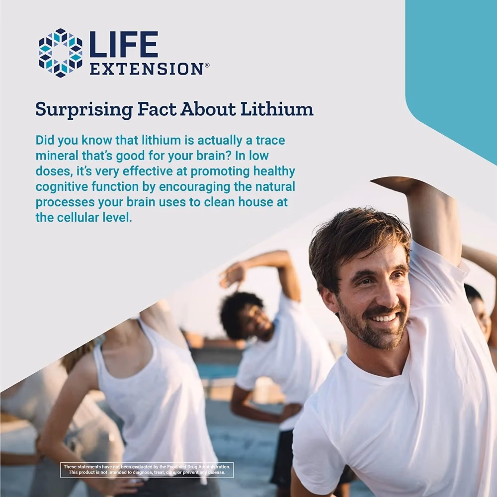 Life Extension Lithium 1000mg 100 Veg Capsules 3
