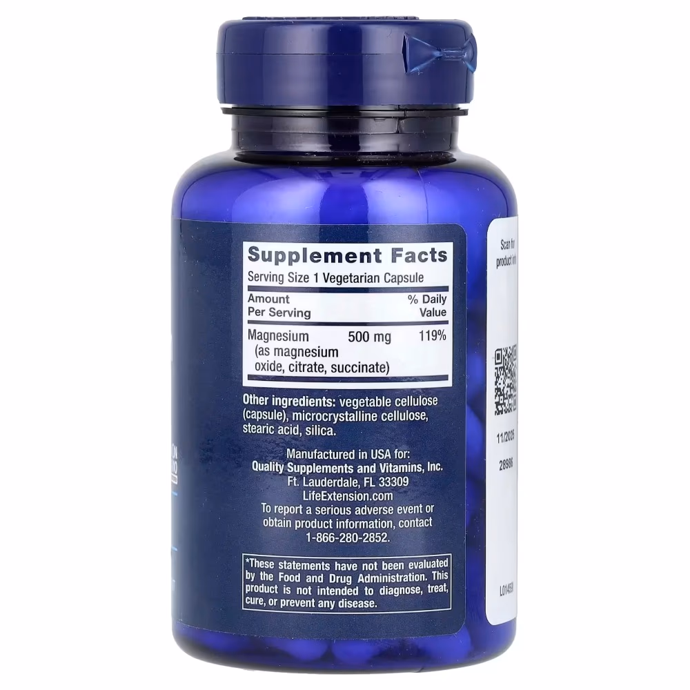 Life Extension Magnesium 500mg V Capsules 100s 2
