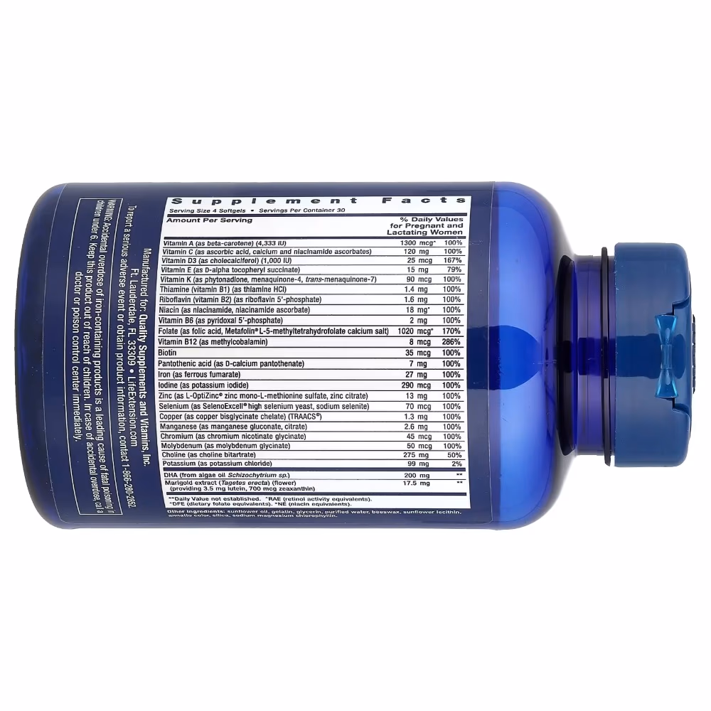 Life Extension Prenatal Advantage 120 Softgels 2