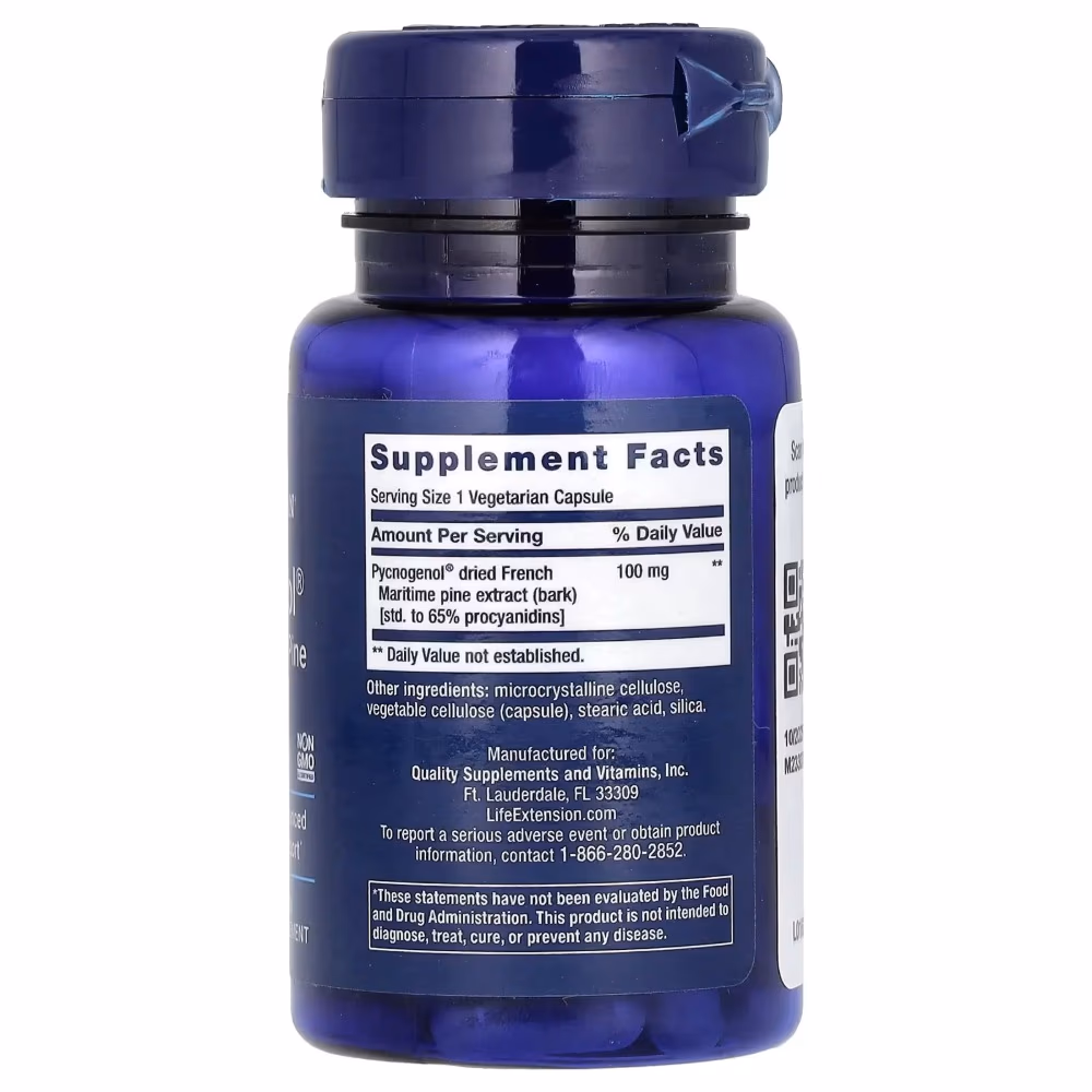 Life Extension Pycnogenol 100mg Pine Bark 60 Veg Caps 2