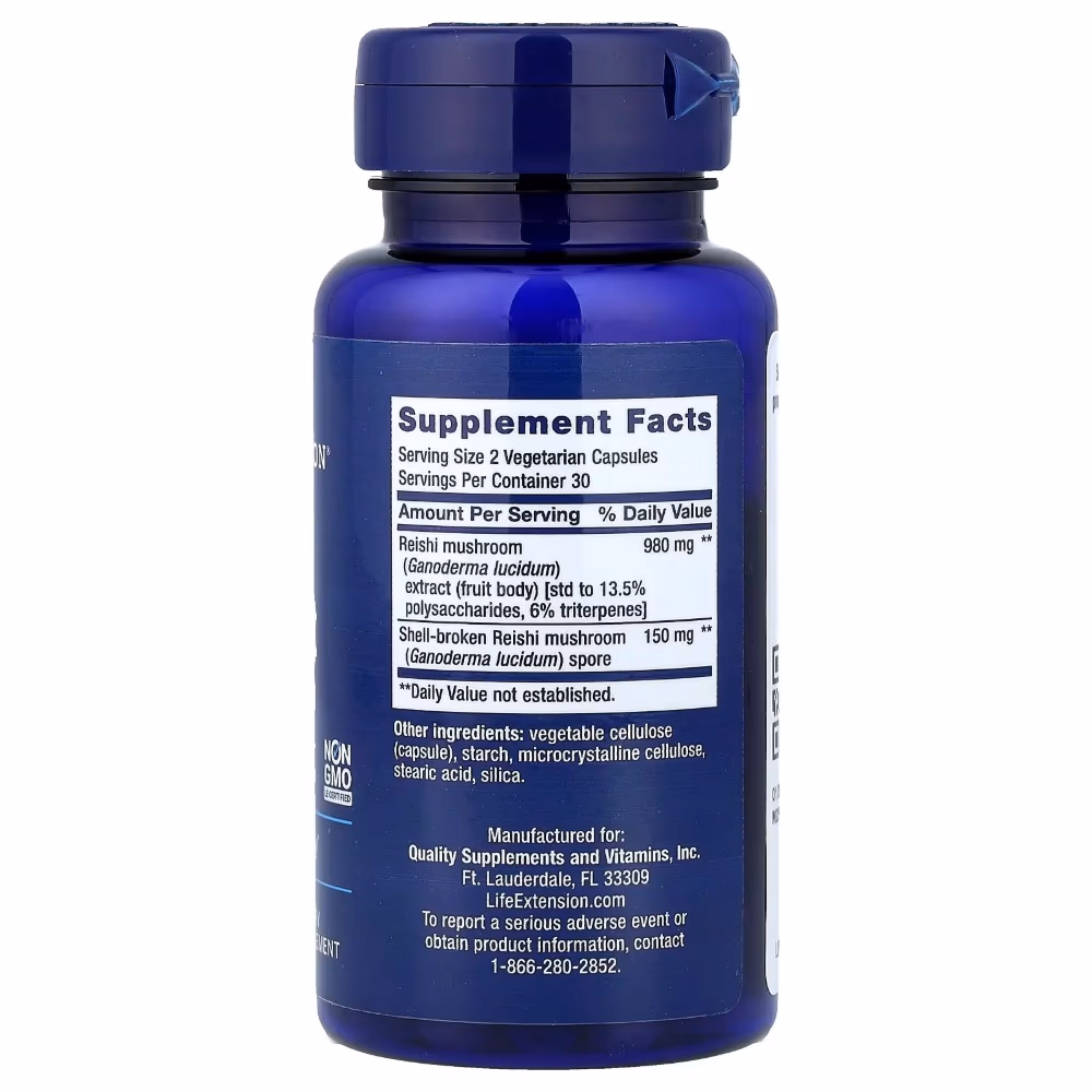  Life Extension Reishi Extract Mushroom Complex 60 Veg Capsules 2
