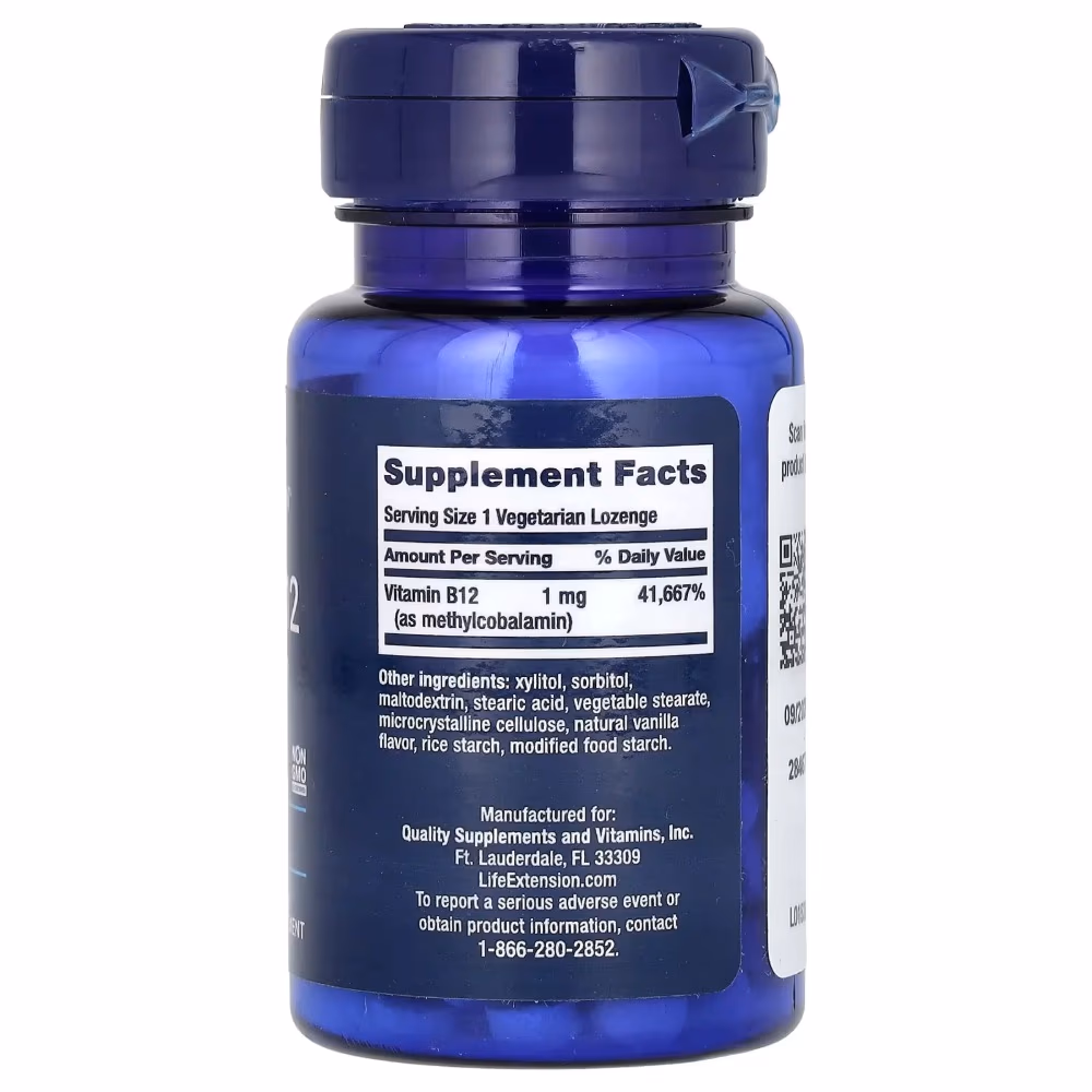  Life Extension Vitamin B12 1mg Lozenges 60s 2