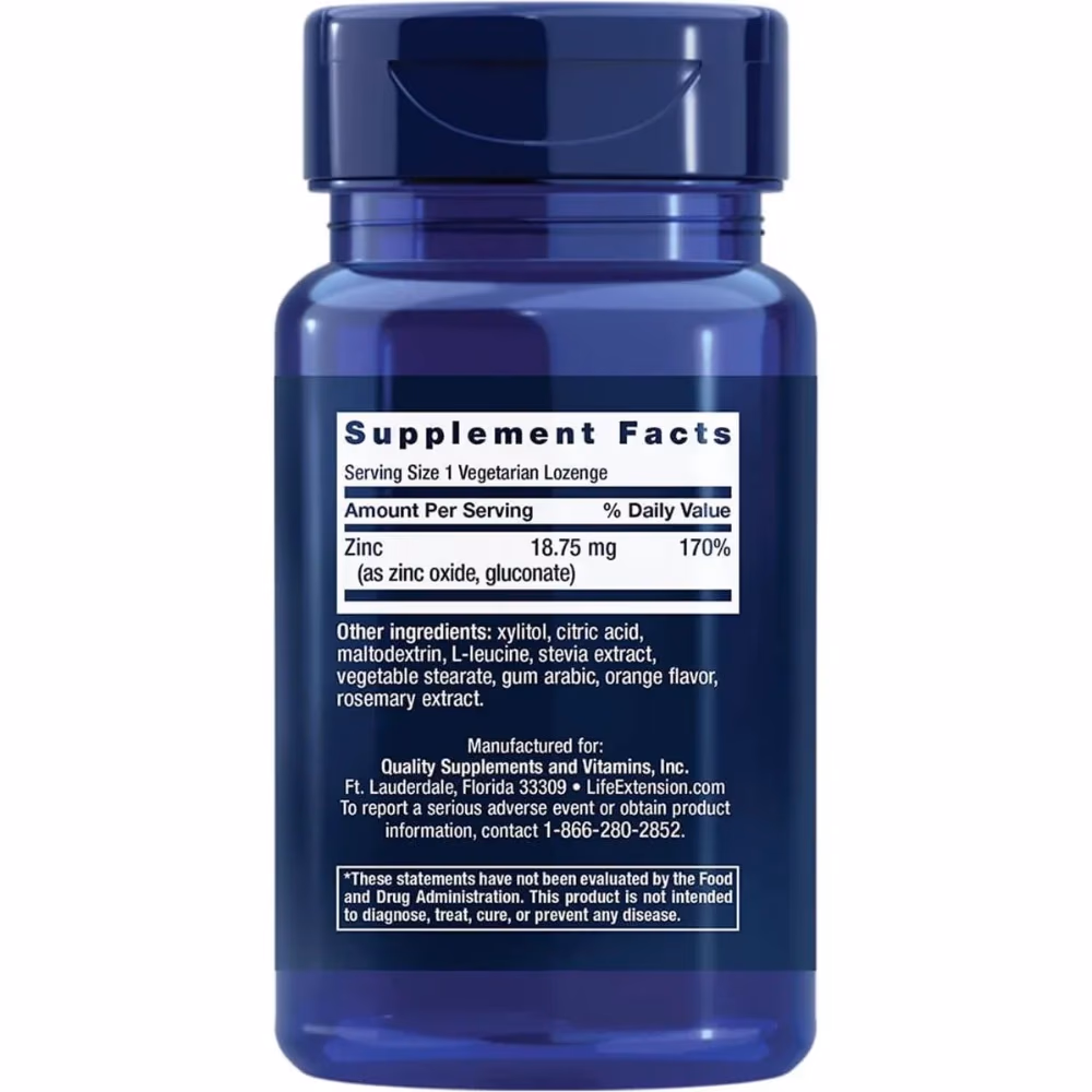 Life Extension Zinc 60 Lozenges Citrus 2