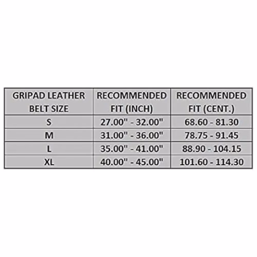 Gripad Leather Weightlifting Belt - Black and White - Extra Large 2