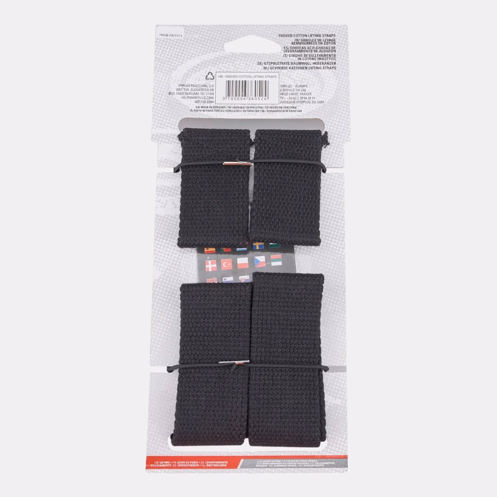 Harbinger Padded Cotton Lifting Straps - Black/Red 2
