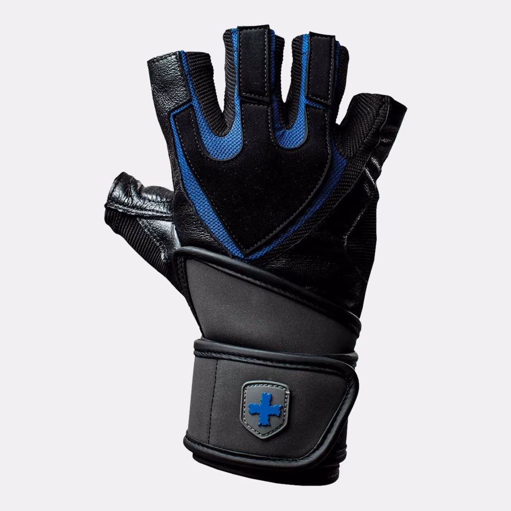 Harbinger Training WristWrap Gloves - Black and Blue - Small 2