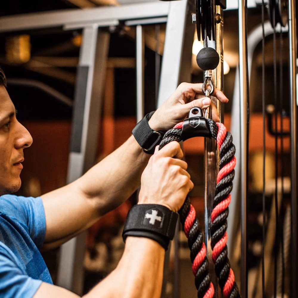 Harbinger Tricep Rope - 26" - Black and Red 5
