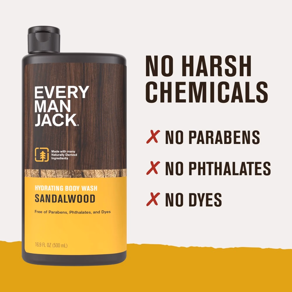 Every Man Jack Body Wash & Shower Gel – Sandalwood 500ml 2
