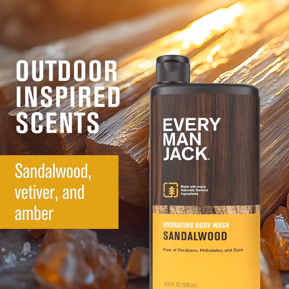 Every Man Jack Body Wash & Shower Gel – Sandalwood 500ml 4
