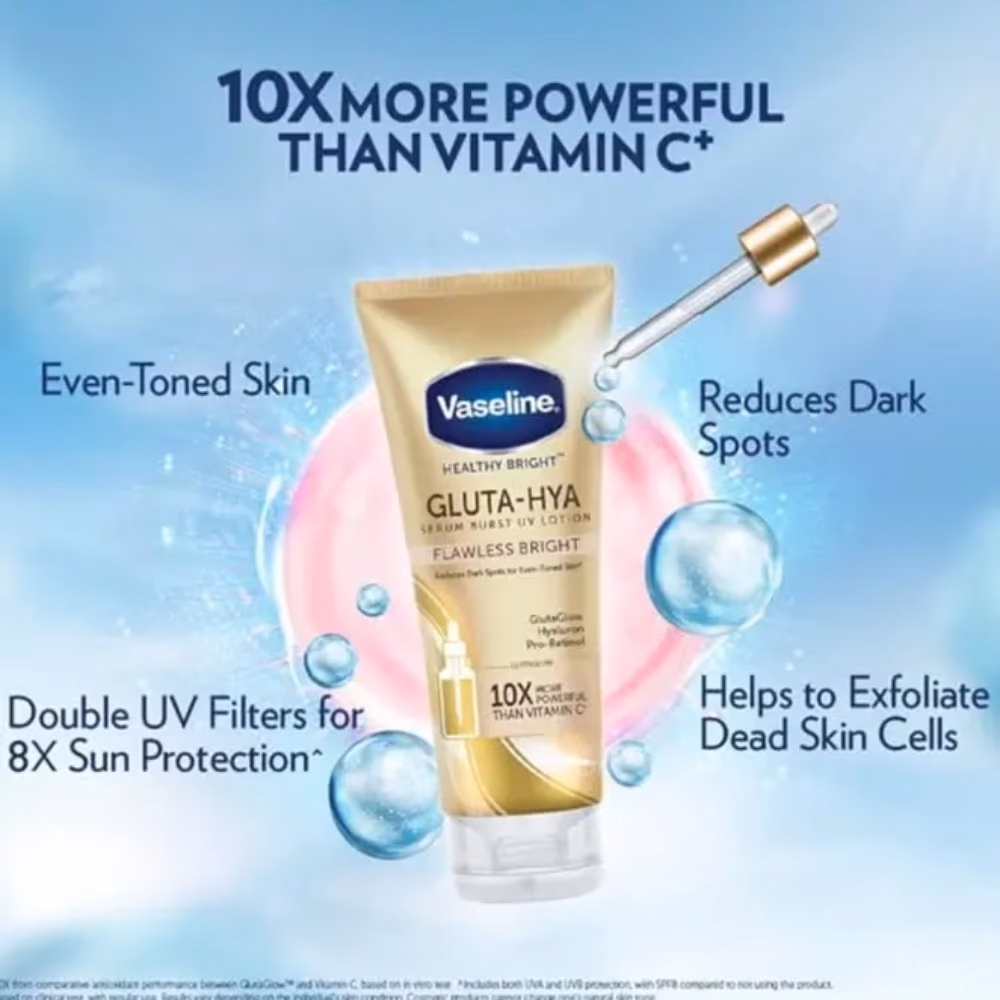 Vaseline Gluta-Hya Flawless Bright Lotion 330ml 3