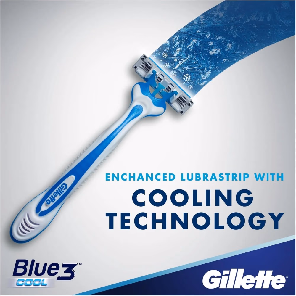 Gillette Blue3 Cool Disposable Razor 6+2 Free 4