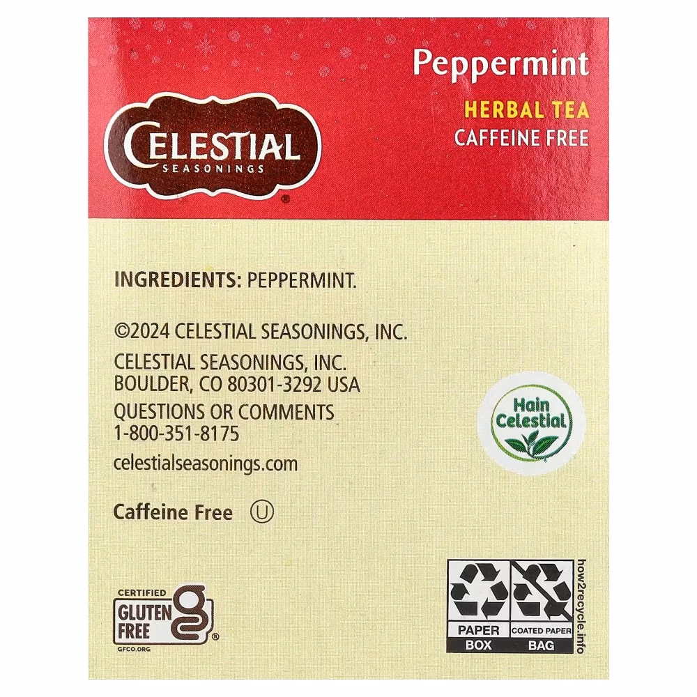 Celestial Herbal Tea Bag Peppermint 20's 2