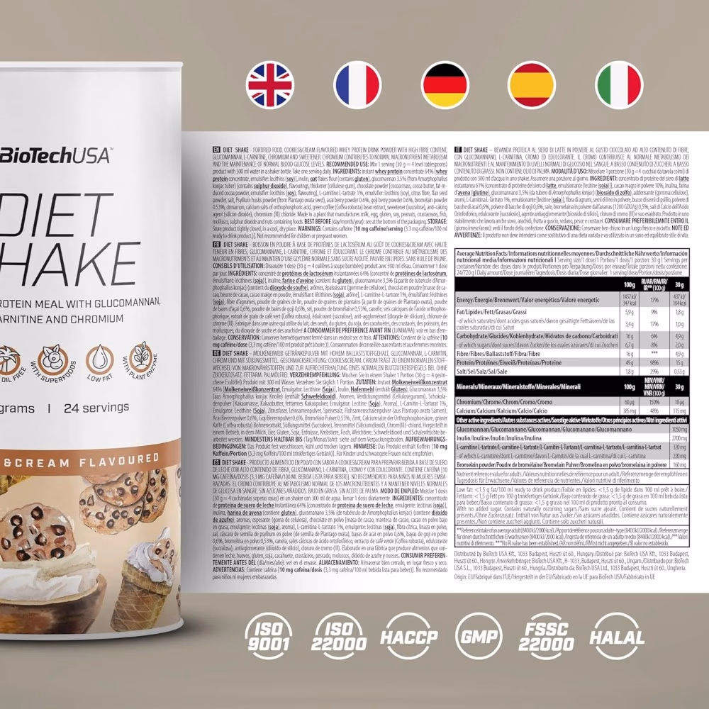 BioTechUSA Diet Shake Chocolate 720g 5