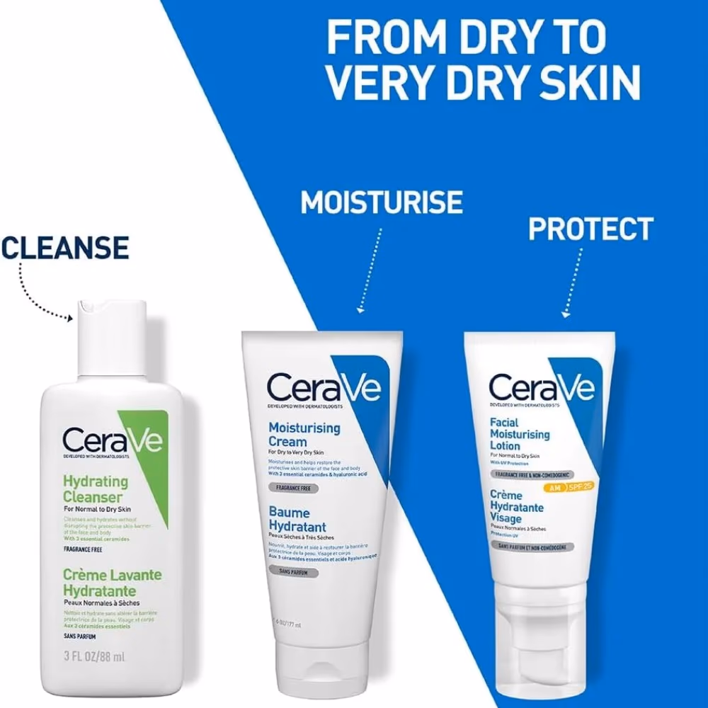 CeraVe Moisturizing Cream 177ml – Hydrating Face & Body Moisturizer for Dry to Very Dry Skin with Ceramides 3