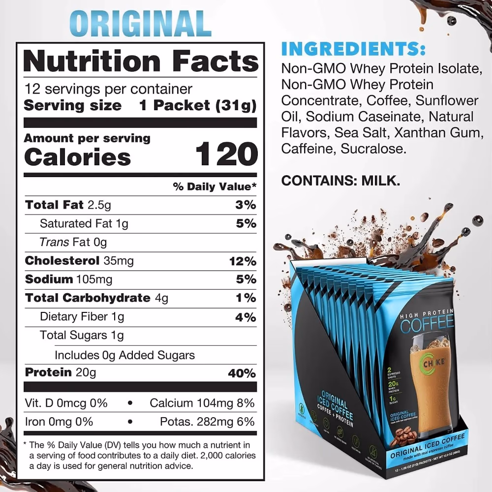 Chike Coffee Protein Original Iced Coffee 12 Servings – Protein Coffee Drink Mix with Classic Iced Coffee Flavor 2