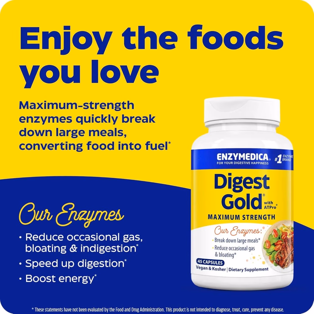 Enzymedica Digest Gold 45 Capsules – Advanced Enzyme Formula for Optimal Digestion 4
