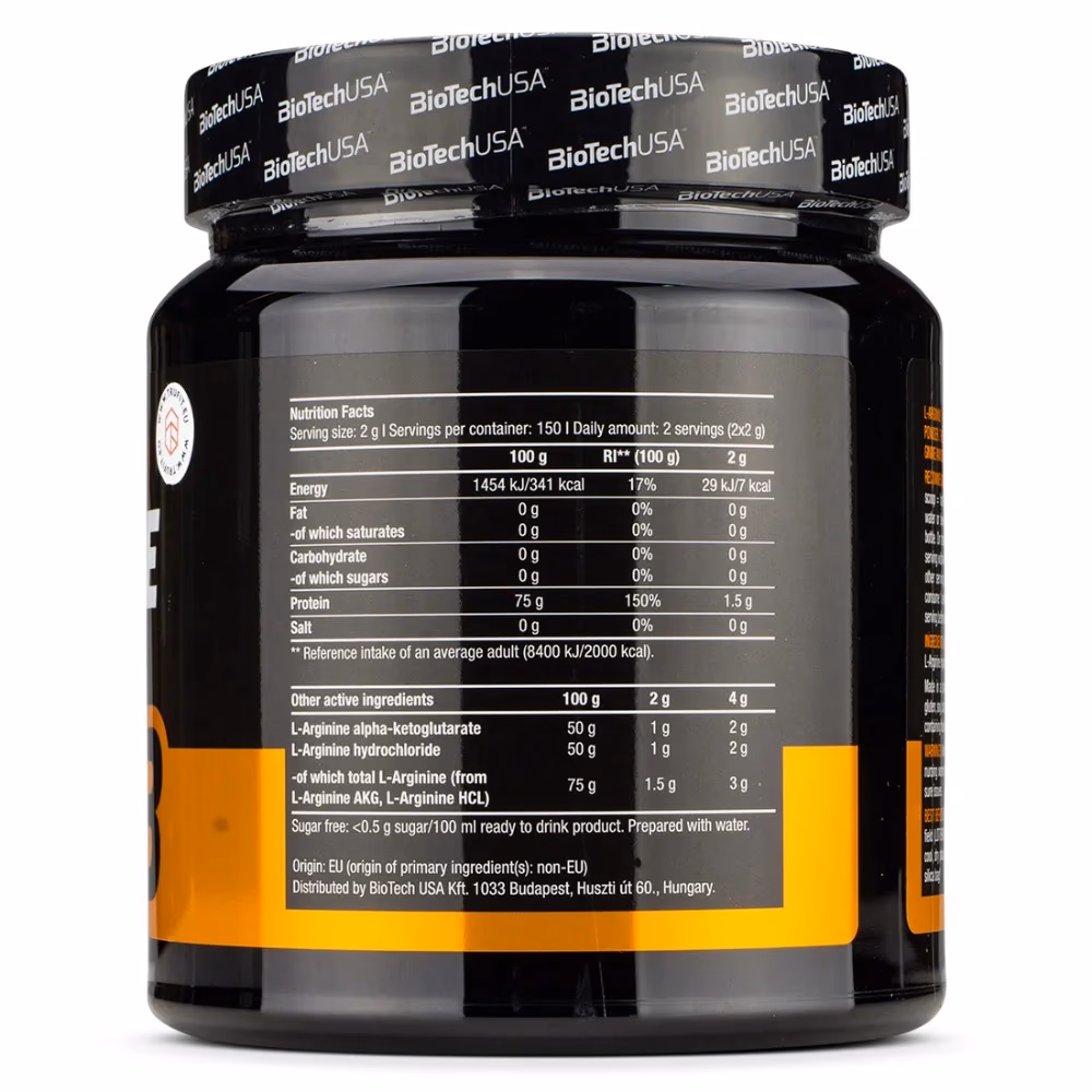 BioTechUSA L-Arginine Powder Unflavoured 300g: Pure Amino Acid Supplement for Nitric Oxide Support 2