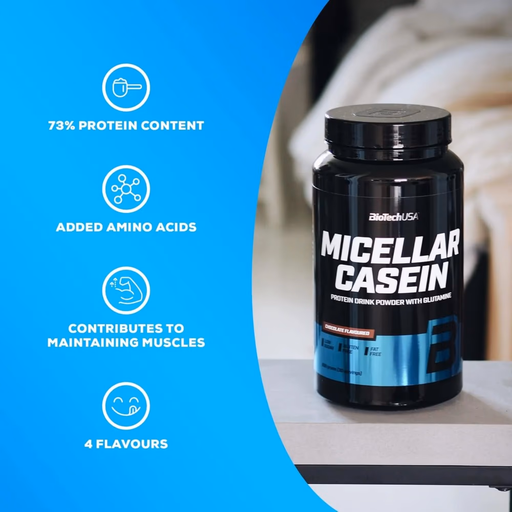 BioTechUSA Micellar Casein Vanilla 908g: Slow-Release Protein for Nighttime Muscle Recovery 4