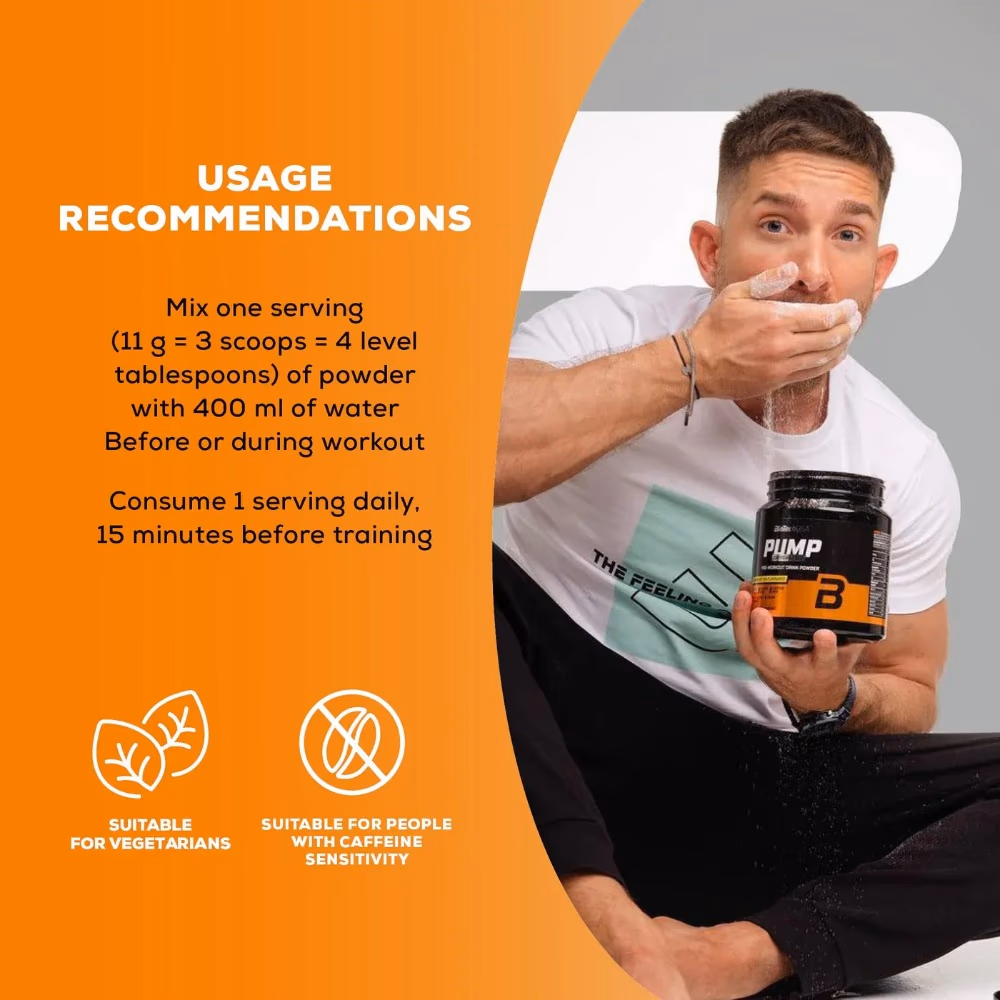 BioTechUSA Pump Caffeine Free Lemon Tea 330g: Stimulant-Free Pre-Workout for Focus, Pump & Performance 2