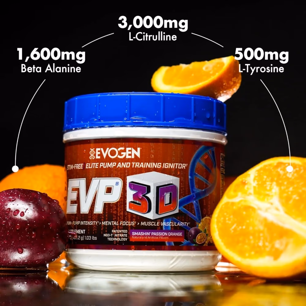 Evogen EVP 3D Non-Stim Pre-Workout 465g – Smashin Passion Orange 5